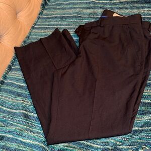 Kenneth Cole Men's Black Flat-Front Dress Pants Size 32/30